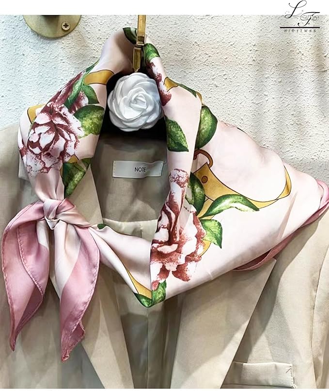 Hioyiwse Satin Bandanas Head Scarf For Women Hair Scarves Accessories Lightweight Fashion Wrap Neck Silk Sleeping Headscarf