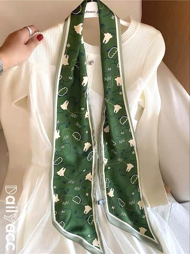 Dailyacc Hair Scarf for Women Fashion Silky Satin Headscarf Wrap Breathable Lightweight Neck Scarves For Handbag