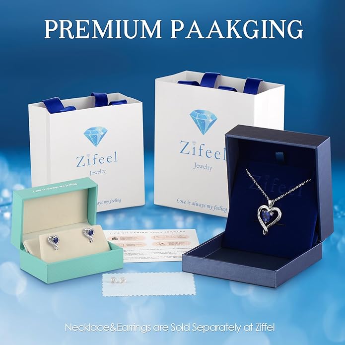 Earrings for Women, S925 Sterling Silver Rose Gold Birthstone Heart Studs Earring for Girlfriend Wife, Anniversary Birthday Christmas Valentines Mothers Day Gifts Jewelry for Women Wife Her Mom