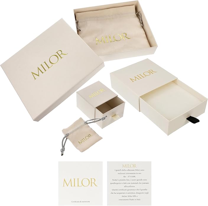 MILOR 9K Gold Cross Charm Hoop Earrings for Women – Hypoallergenic Italian Gold Jewelry – Made in Italy – Elegant Small Hoops – Gift for Birth, Baptism, Communion or Confirmation