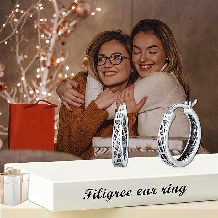 Sterling Silver Hoop Earrings Small Hoop Sun/Leaf/Triangle Huggie Earrings for Women Hypoallergenic