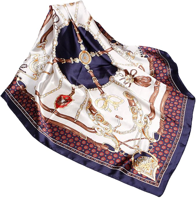 Wander Agio Silk Feeling Head Scarf Womens Fashion Printing Scarves Pattern Square Satin Face Headscarf
