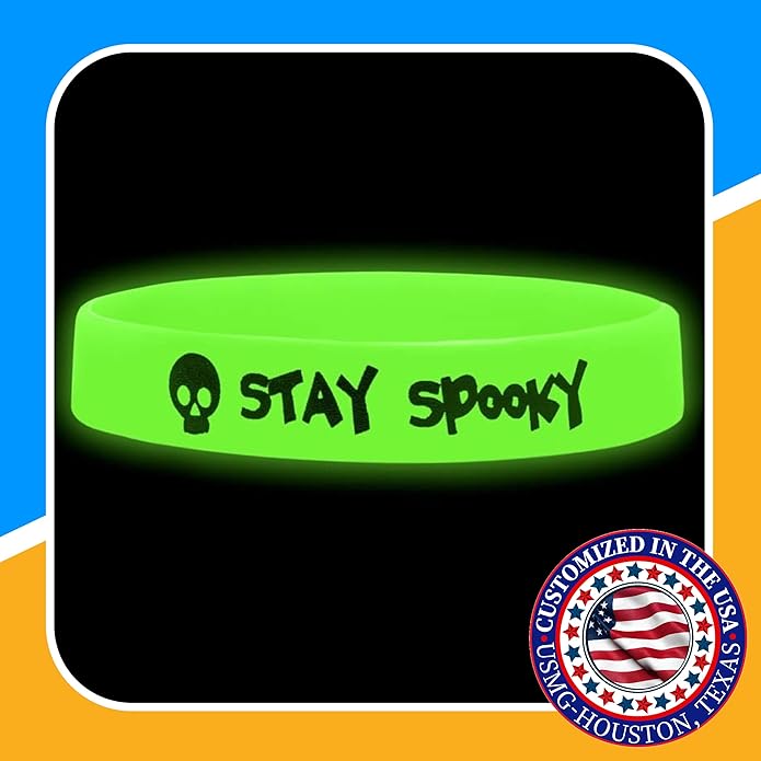 USMG Custom One Color Print Neon Silicone Wristbands - Personalized Printed - Add a Message - Customizable Rubber Bracelets