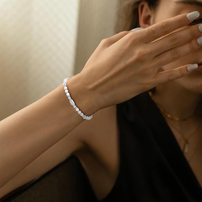 Beaded Bracelets for Women - Silver and Gold Boho Bracelets, Trendy Jewelry Gifts for Lover, Mom, Friends