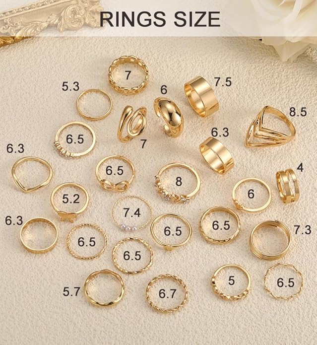 iF YOU 25 Pcs Gold Knuckle Ring Set for Women, Chunky Stackable Finger Midi Rings, Silver Simple Stacking Cute Rings Pack Trendy Stuff Jewelry Gift