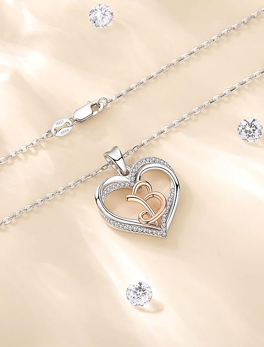 INFUSEU Unique Initial Necklaces for Women Girls Small Heart Letter Jewelry, Meaningful Personalized Gifts