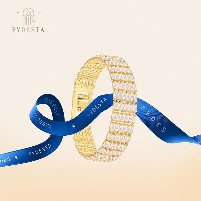 14K Gold Plated Tennis Bracelet for Women – Classic CZ Link Design, Fits 6.0"–7.2" Wrists – Stylish Sparkling Jewelry Gift, Timeless Tennis Bracelets for Women