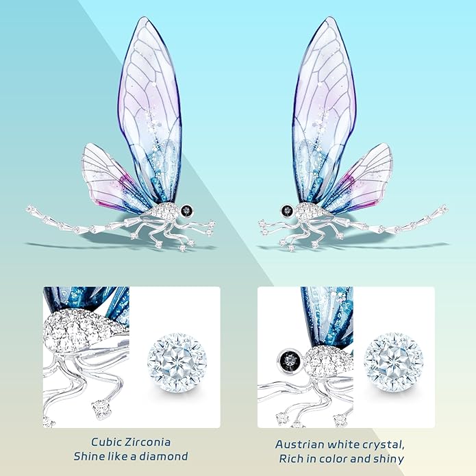 Brooches For Women ,Cubic Zirconia Dragonfly Brooch Pins For Women ,Dragonfly Broach ,Cubic Zirconia Broach