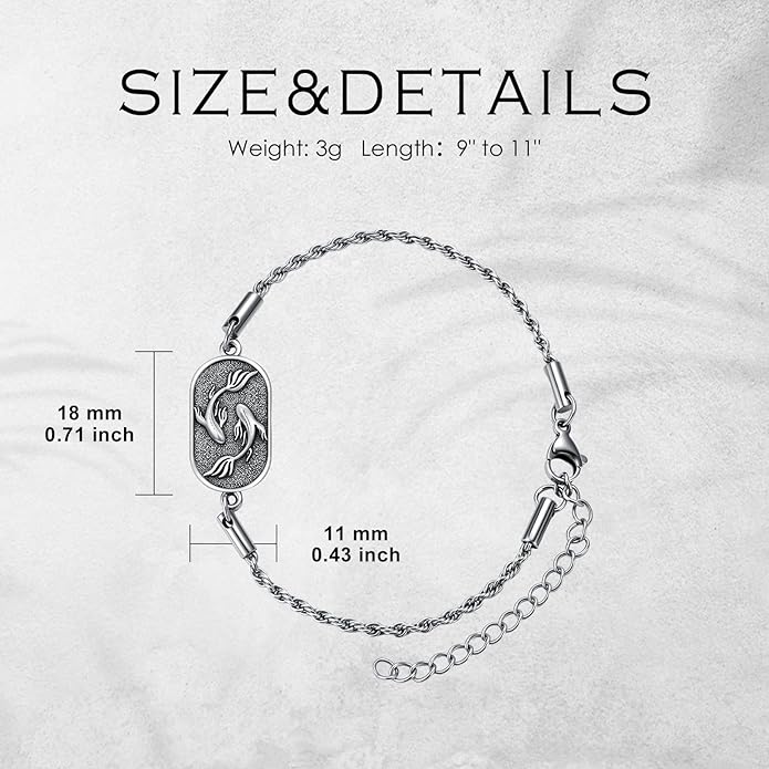 SIMONLY Zodiac Bracelet 925 Sterling Silver Constellation Anklet Horoscope Zodiac Jewelry Christmas Birthday Astrology Gifts for Women Men Unisex