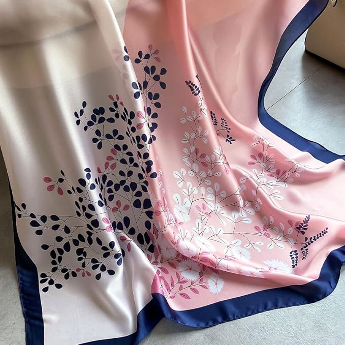 Clysoru Silk Scarf For Women Hair Scarves Lightweight Satin Elegant Shawl Wraps Bufanda Mujer Fashion Accessories 70.8"X35.4"