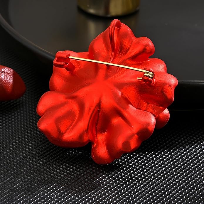 AILONMEI Red Rose Flower Brooches and Pins for Women Costume Jewelry Brooch Pins Broches Jewelry for Women Elegant Lady Pin