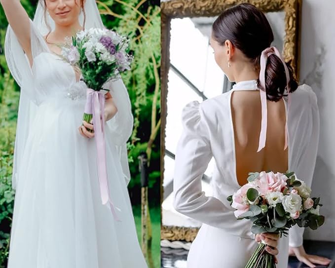 LEEQE 100 Yards White Satin Ribbon Polyester Ribbon for Gift Wrapping Very Suitable for Weddings Party Hair Bow Invitation Decorations and More(1-1/2 inch X 50Yards X 2 Roll)