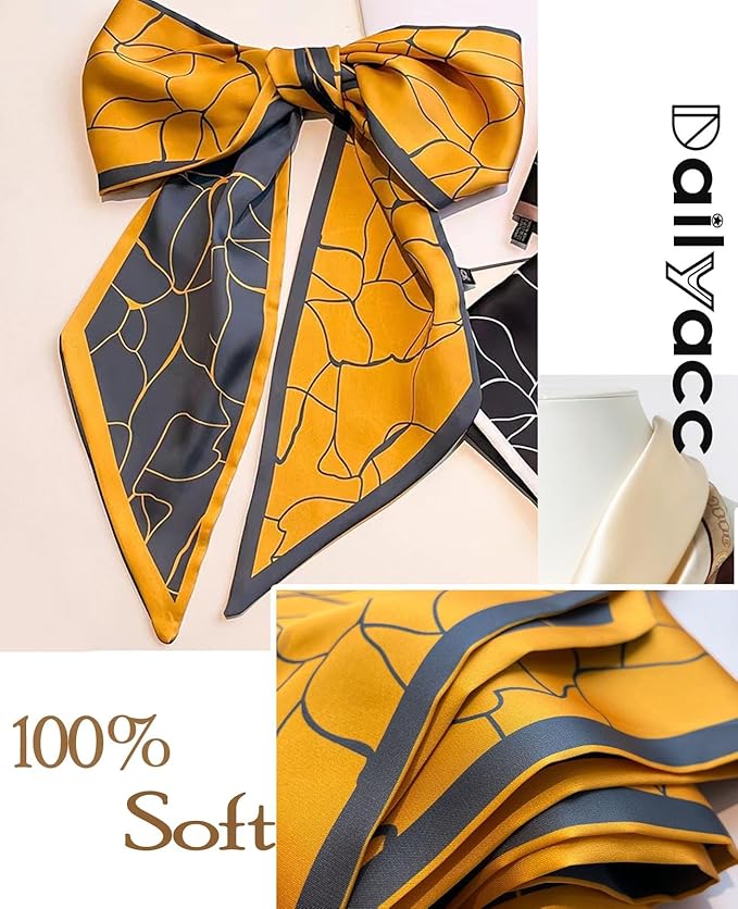 Dailyacc Hair Scarf for Women Fashion Silky Satin Headscarf Wrap Breathable Lightweight Neck Scarves For Handbag