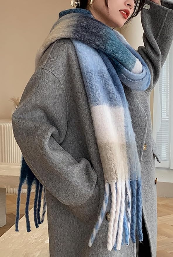 Wander Agio Winter Women Warm Scarf Long Shawl Large Scarves Cold Weather Thick Blanket Scarfs Colorful Plaid