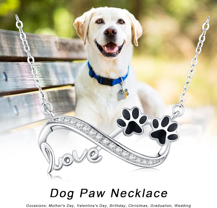 Dog Cat Necklace Pendant 925 Sterling Silver Pet Jewelry Gifts for Women