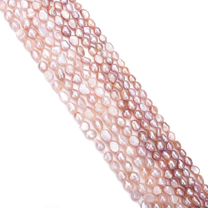 BEADIA Natural Pearl Beads 9-10mm Purple Freshwater Cultured Loose Gemstone Beads for DIY Jewelry Making 13.8''/Strand
