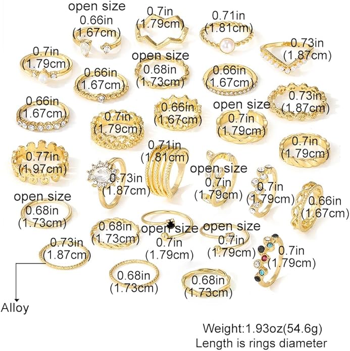 IFKM Gold Knuckle Rings Set For Women Vintage Stackable Joint Finger Midi Rings Dainty Cubic Zirconia Crystal Simple Twist Hollow Cute Rings Pack Jewelry Gift