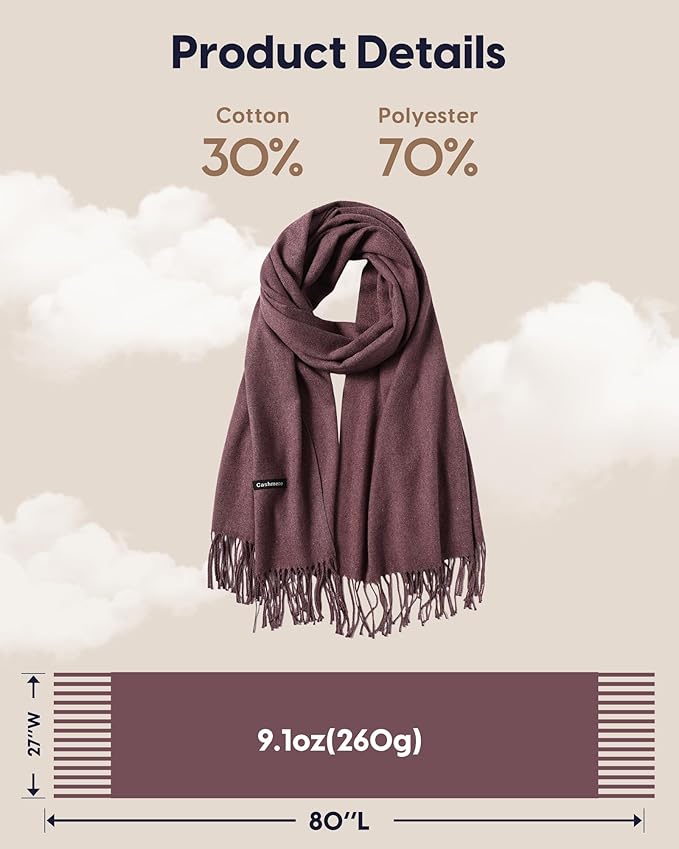 maamgic Women's Winter Scarf Soft Warm Scarf for Women Cozy Shawl Wraps for Women Lightweight Pashmina Style Wrap