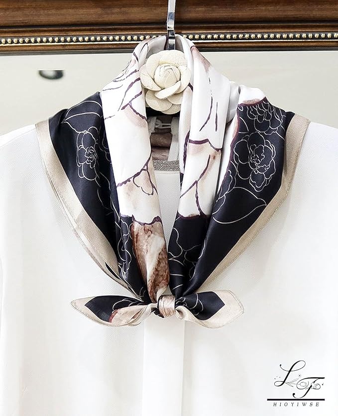 Hioyiwse Satin Bandanas Head Scarf For Women Hair Scarves Accessories Lightweight Fashion Wrap Neck Silk Sleeping Headscarf