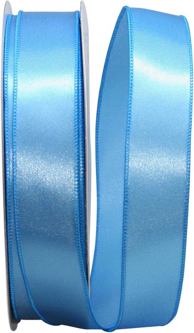 Reliant Ribbon 92575W-052-09K Satin Value Wired Edge Ribbon, 1-1/2 Inch X 50 Yards, Light Blue