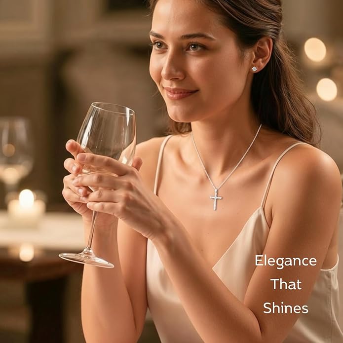 LOVE&LOVE Moissanite Stud Earrings for Women, Classic Round & Heart Designs,18K White Gold Plated Silver, Sparkly Hypoallergenic Gift, Birthday Anniversary Christmas Valentines