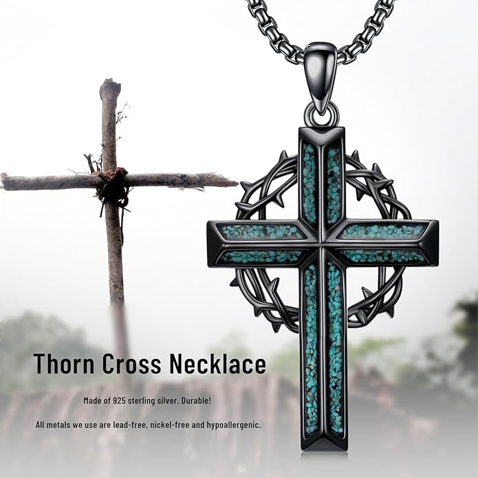 Cross Necklace for Men 925 Sterling Silver Celtic Cross Pendant Christian Jewelry Religious Christmas Gifts for Women
