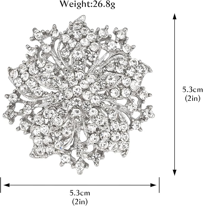 HAISWET Womens Flower-shape Statement Brooch Pin Crystal Brooch for Women