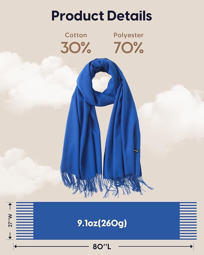maamgic Women's Winter Scarf Soft Warm Scarf for Women Cozy Shawl Wraps for Women Lightweight Pashmina Style Wrap