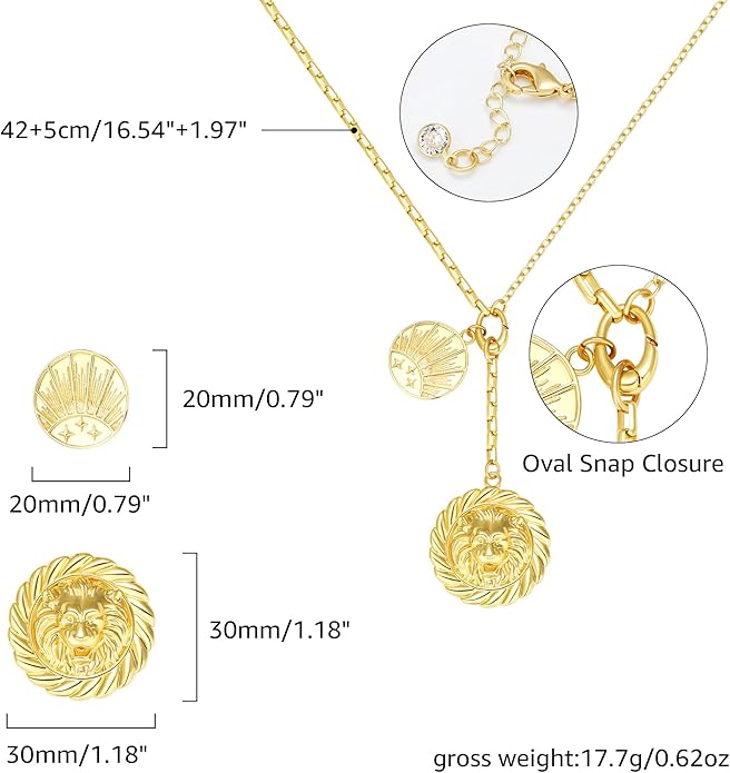 Chunky Gold Necklace for Women, 18K Waterproof Heart Necklace Statement Necklace Gold Charm Necklace Chunky Jewelry Paperclip Chain Choker Gift for Women