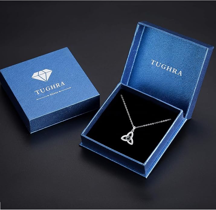 TUGHRA Evil Eye Necklace S925 Sterling Silver Evil Eye Pendant Necklaces Protection Jewelry Amulet Gift for Women Girls Boys Men Birthday Anniversary