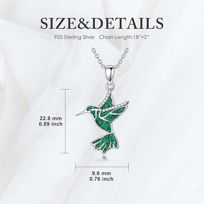 Dove/Hummingbird/Red Cardinal Necklace 925 Sterling Silver Turquoise/Opal/MoonStone/Malachite Bird Necklace Dove Pendant Jewelry for Women Men