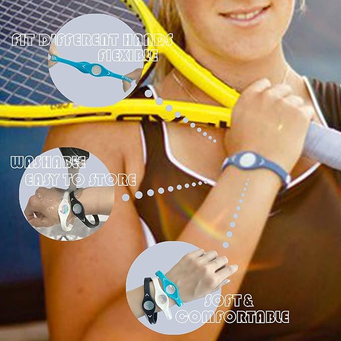 Power Balance The Original Genuine Performance Wristband, Silicone Rubber Wristbands Bracelets Sports Bracelet Wristband for Men Women, Power Bangles, Safe Waterproof Lightweight Durable