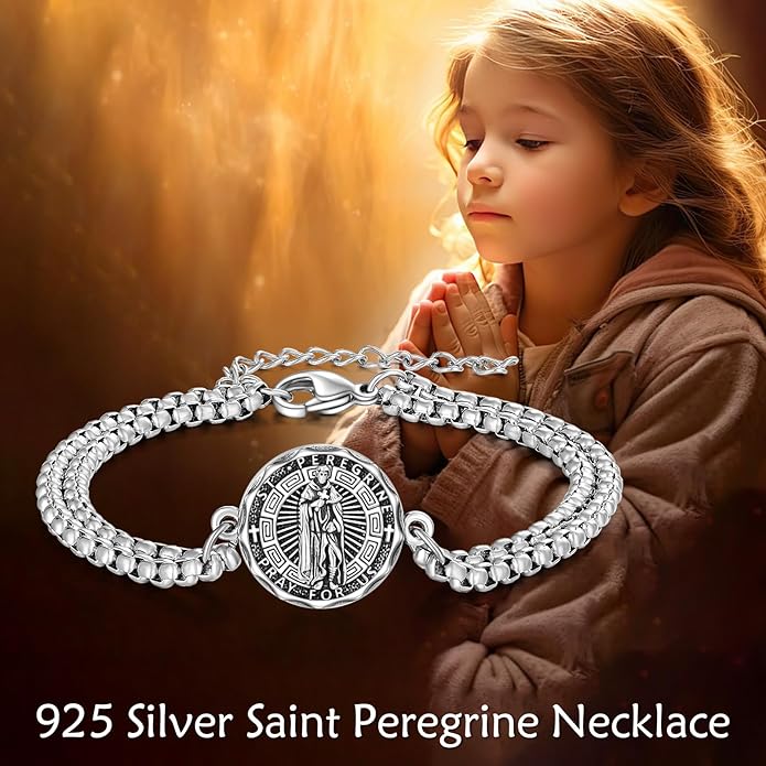 YFN Patron Saint Bracelet Sterling Silver Religious Protector Bracelet Jewelry Gift for Women Men