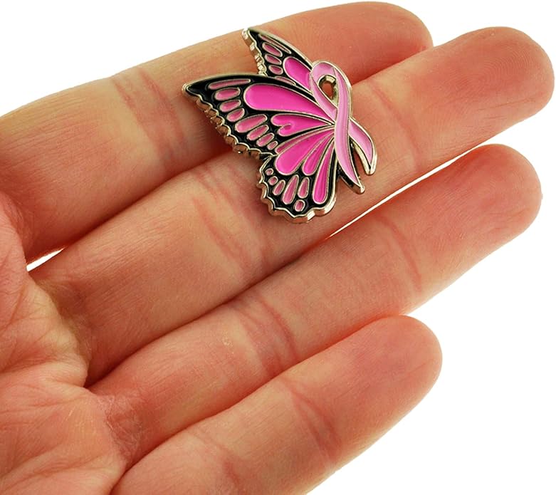 PinMarts Breast Cancer Ribbons and Breast Cancer Awareness Enamel Pins - Perfect Breast Cancer Gifts for Women, Events, Fundraisers, and Breast Cancer Awareness Decoration