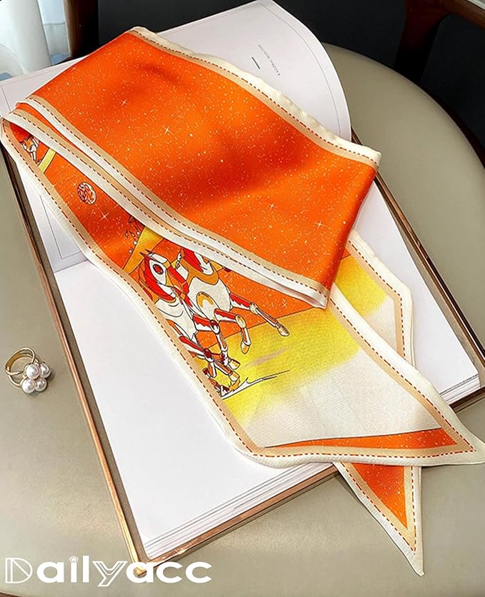 Dailyacc Hair Scarf for Women Fashion Silky Satin Headscarf Wrap Breathable Lightweight Neck Scarves For Handbag