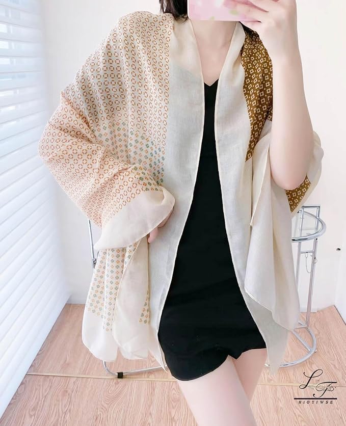 Hioyiwse Shawl Scarf For Women Lightweight Scarves Floral Pattern Formal Evening Dressesformal Shawl Summer Wraps