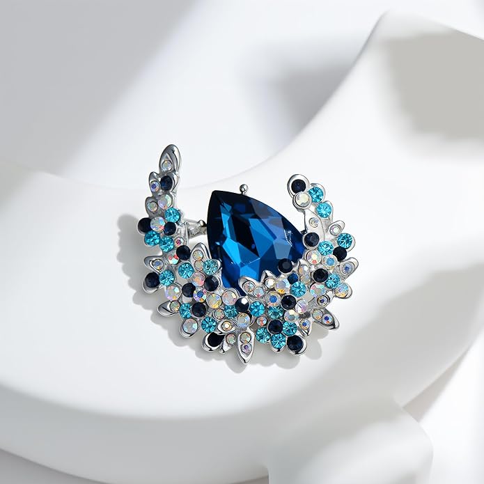 Soumimi Rhinestone Brooch Pin Crystal Brooches for Women Lapel Pin Dress Accessories Birthday Christmas Gift for Wife Mom