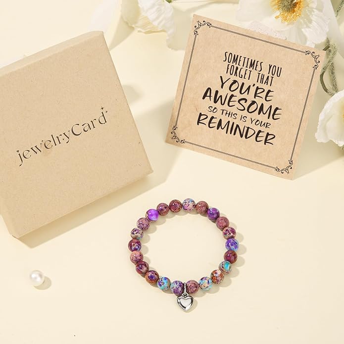jewelrycard Sometimes You Forget Your Awesome Bracelets for Women, Birthday Christmas Gifts for Women Stocking Stuffers for Teen Girl Gifts Trendy Stuff, Inspirational Jewelry for Women Girls