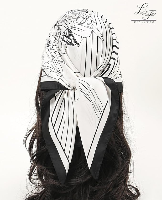Hioyiwse Satin Bandanas Head Scarf For Women Hair Scarves Accessories Lightweight Fashion Wrap Neck Silk Sleeping Headscarf