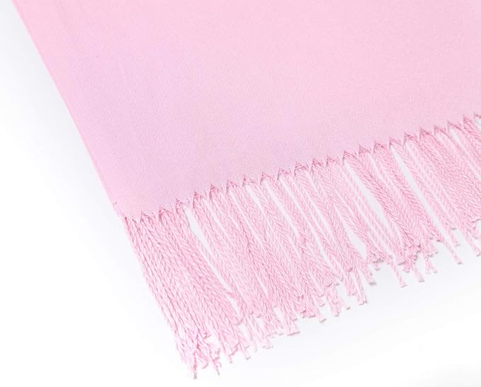 Cindy & Wendy Pashmina Shawls and Wraps Large Scarfs for Women Wedding Party Bridal Long Fashion Solid Shawl Wrap Fringes