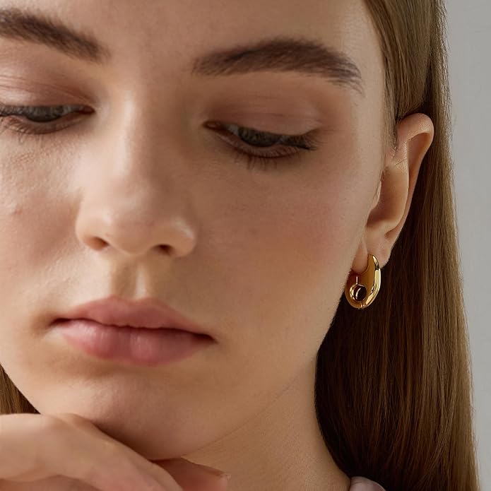 Green Crystal huggie gold hoop earrings for women Girls,14K Gold Plated with 925 Sterling Silver Post color Cubic Zirconia dainty cute Earrings| CZ Stud Earring