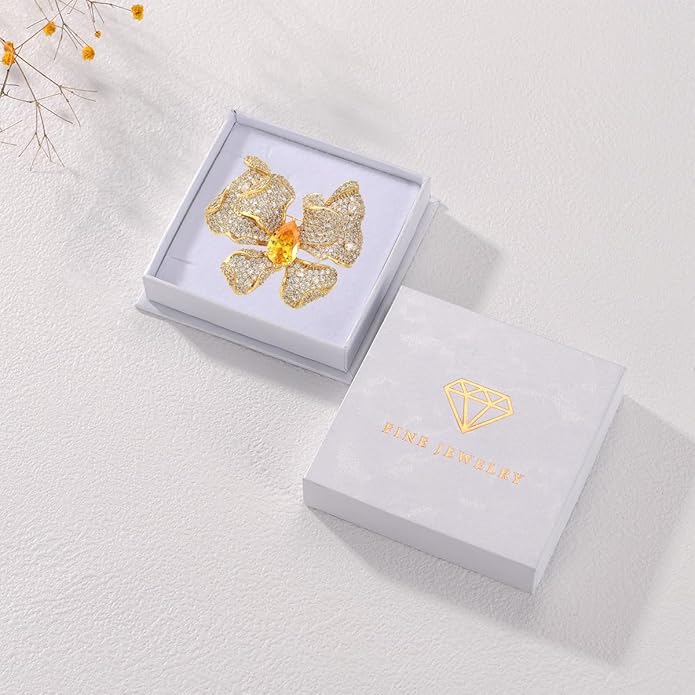 Animal Brooch for Women Girls 18k Gold Plated Animal Brooch Pin Rhinestone Animal Brooch Lapel Pin Jewelry Thanksgiving Day Birthday Wedding Gifts for Mom Wife