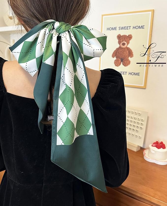 Hioyiwse Head Scarf Hair Neck Scarves For Women Purse Bag Scarfs For Handbags Silky Long Thin Satin Headscarf Fashion
