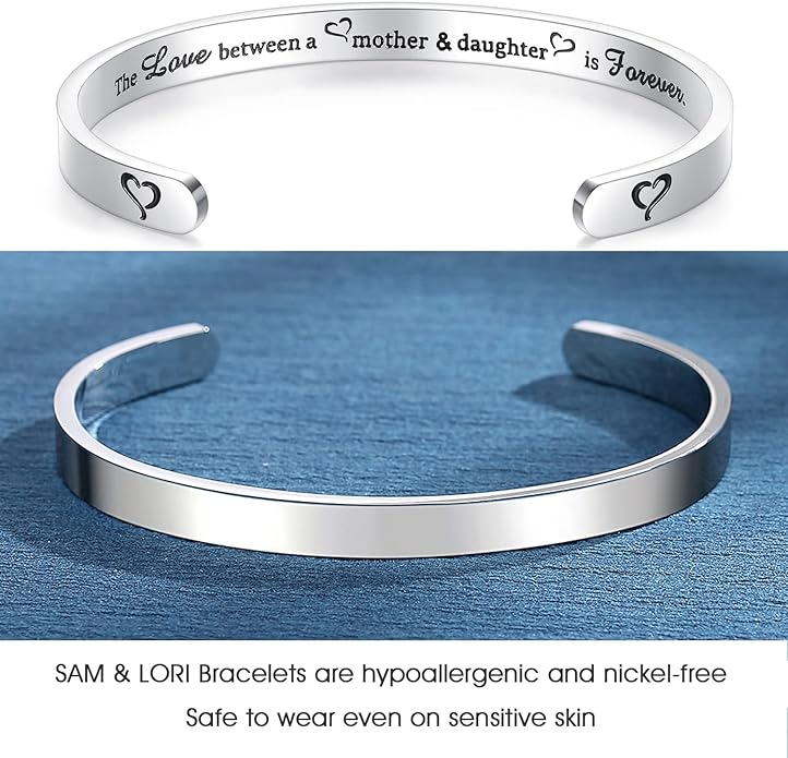 SAM & LORI Personal Bracelets for Teens/Women-Inspirational Jewelry Gifts (Various Designs) for Daughter/Sister/Mom/Friends-Adjustable Bracelet in a Pretty Gift Box