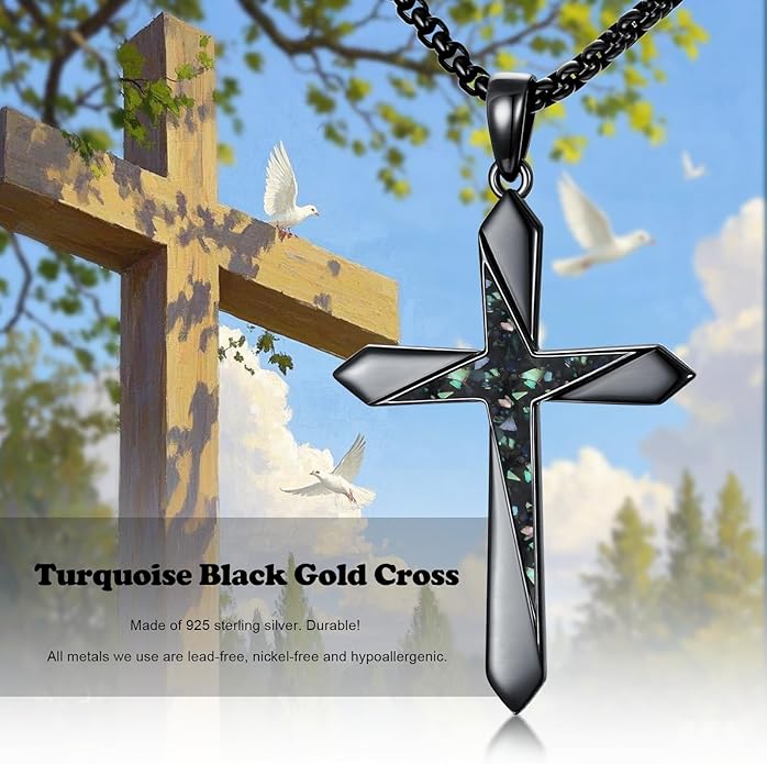 Cross Necklace for Men 925 Sterling Silver Celtic Cross Pendant Christian Jewelry Religious Christmas Gifts for Women