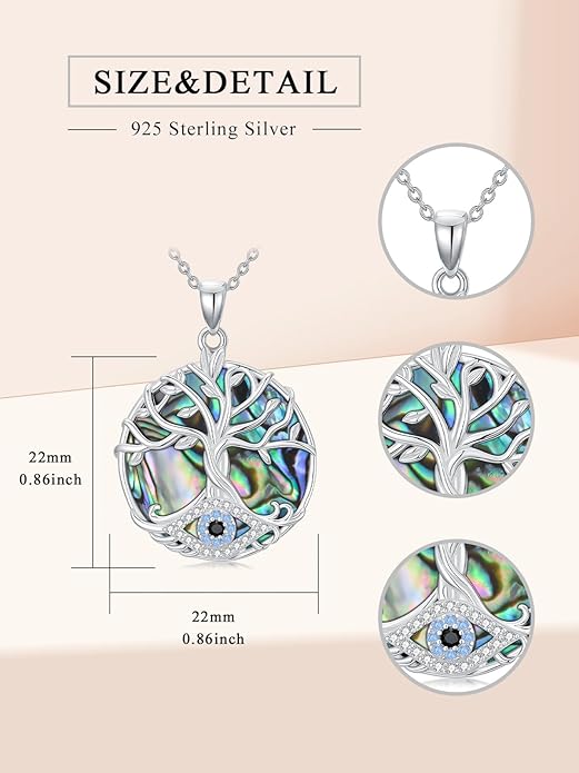 WINNICACA Sterling Silver Evil Eye Necklace Protection Crystal Pendant for Women Good Luck Vintage Evil Eye Pendant Jewelry Birthday Gifts for Women Friend Female