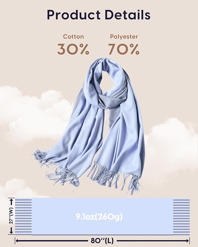 maamgic Women's Winter Scarf Soft Warm Scarf for Women Cozy Shawl Wraps for Women Lightweight Pashmina Style Wrap