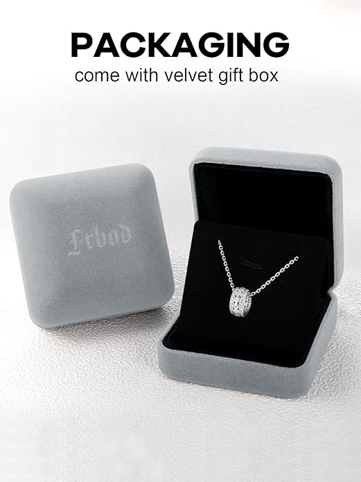 D Color 0.53ct/1.24ct/1.72ct/1.2ct Moissanite Necklace for Women Men, 925 Sterling Silver Chunky Circle/Triangle/Square Pendant, Birthday Christmas Valentines Jewelry, 16-20 Inch Box Chain Adjustable