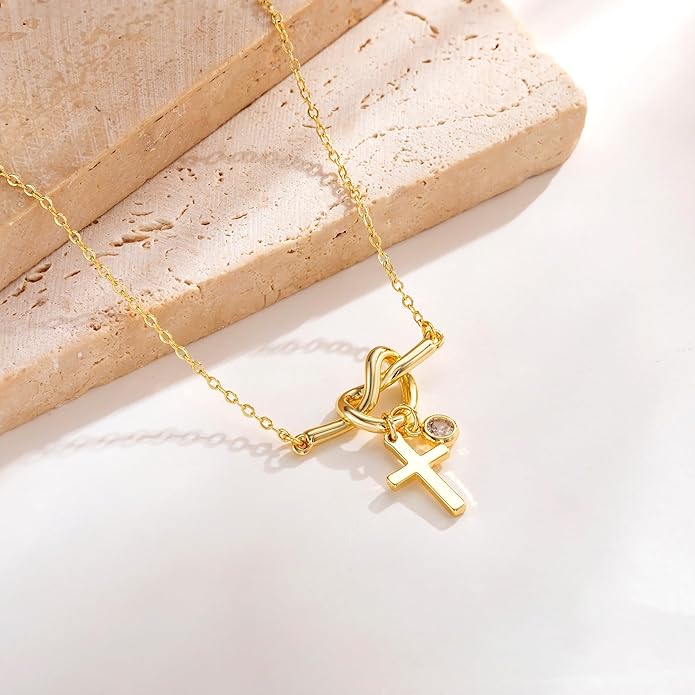 Moodear Christmas Gifts Sotcking Stuffers, Dainty 925 Sterling Silver/14k Gold Plated CZ Cross Bracelet Layered Snake Pearl Chain Knot Bracelets for Women Trendy Religious Christian Jewelry