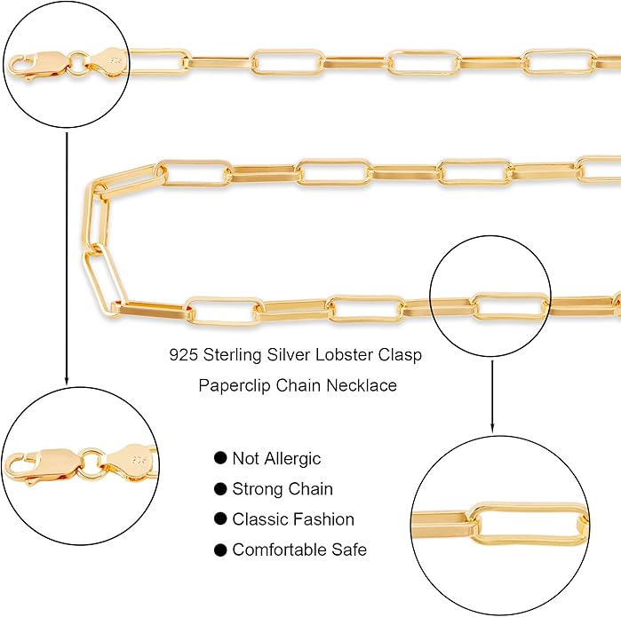 925 Sterling Silver Singapore Chain Lobster Clasp Paperclip Necklace for Women Sparkling Chain 2mm2.5mm3mm4mm5mm Gifts for Her